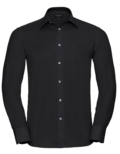 Z922 Men´s L/S Easy Care Tailored Oxford Shirt S (37/38) / Black