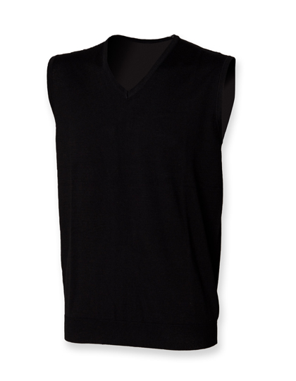 W724 Men´s Lightweight Sleeveless V-Neck Jumper S / Black