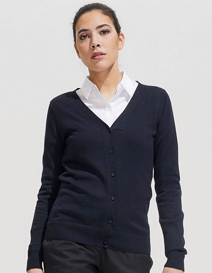 L419 Women´s Golden V-Neck Knitted Cardigan
