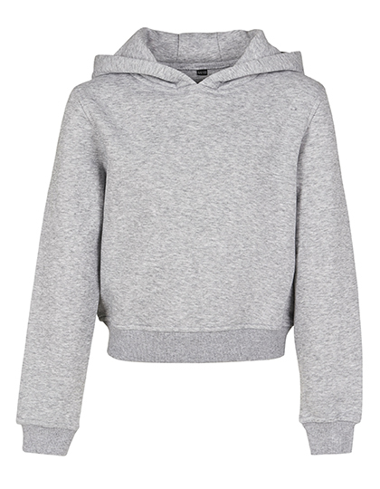 BY113 Girls Cropped Sweat Hoody 110/116 / Heather Grey