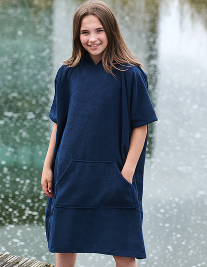 TC811 Kids´ Towelling Poncho 3/5 years / Navy