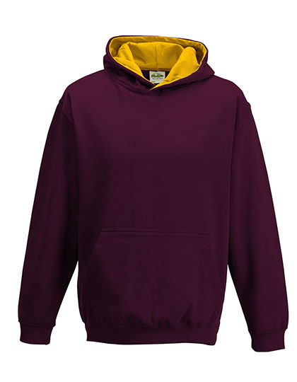 JH003K Kids´ Varsity Hoodie 3/4 (XS) / Burgundy/Gold