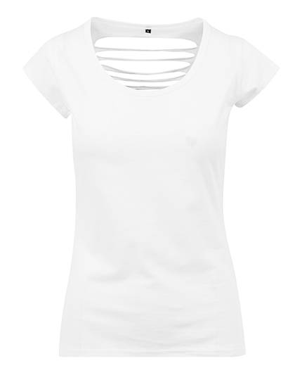 BY035 Ladies´ Back Cut Tee M / White