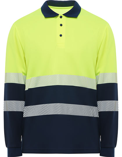 RY9316 Polo Shirt Vega Long Sleeve M / Navy Blue 55/Fluor Yellow 221