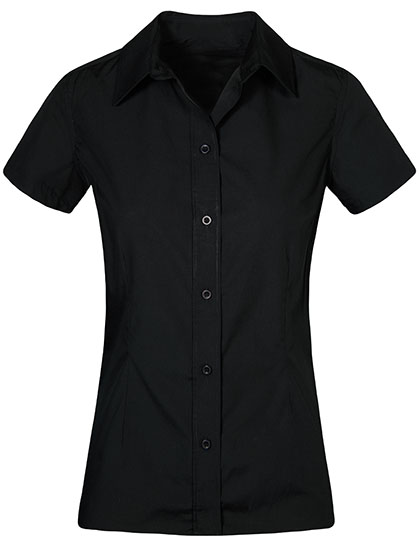 E6305 Women´s Poplin Shirt Short Sleeve XS / Black