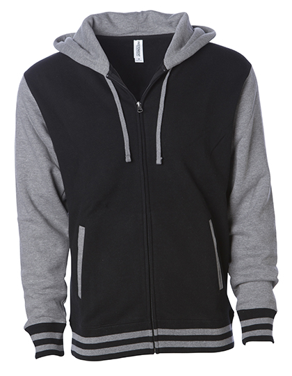 NP351 Unisex Heavyweight Varsity Zip Hood XS / Black/Gunmetal Heather