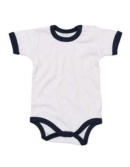BZ19 Baby Ringer Bodysuit 3-6 months / White/Nautical Navy