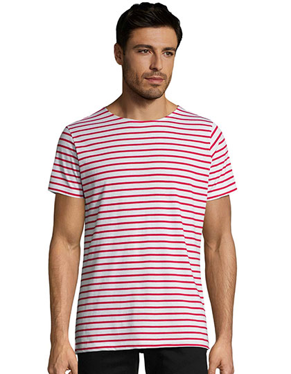 L01398 Men´s Round Neck Striped T-Shirt Miles