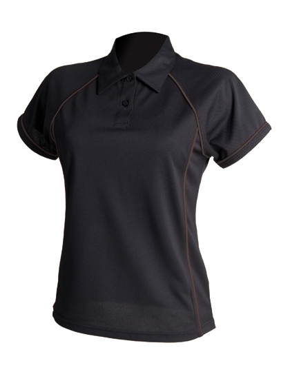 FH371 Ladies´ Piped Performance Polo S / Black/Black