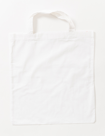 XT002 Cotton Bag Colored Short Handles approx. 38 x 42 cm / White
