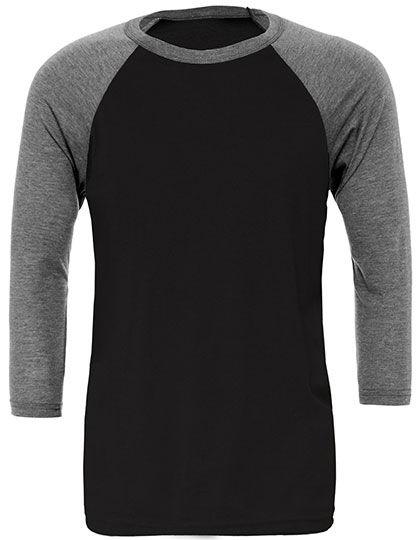CV3200 Unisex 3/4 Sleeve Baseball T-Shirt XS / Black/Deep Heather
