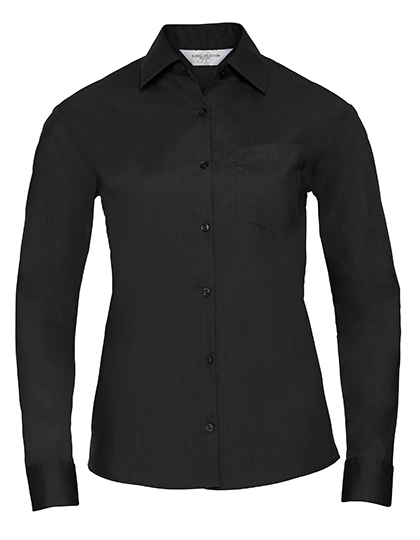 Z934F Ladies´ L/S Poly-Cotton Easy Care Poplin Shirt XS / Black