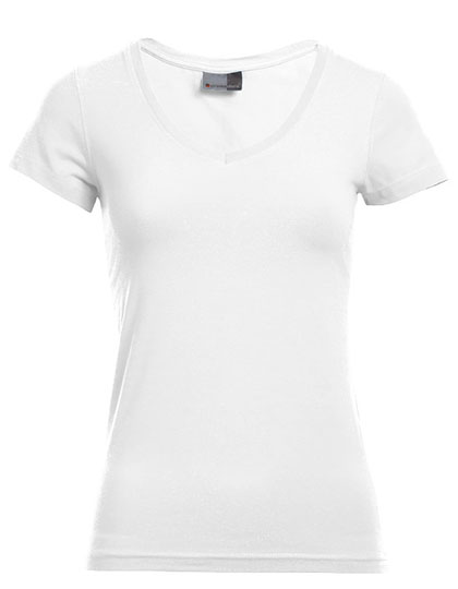 E3086 Women´s Slim Fit V-Neck-T XS / White