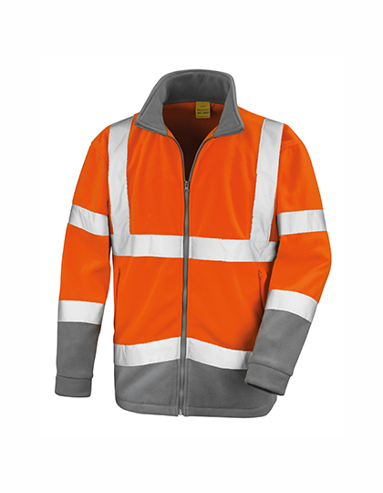 RT329 Safety Microfleece Jacket S / Fluorescent Orange/Workguard Grey