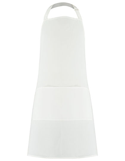 K518 Bib Superwash® 60º Pocket Apron Unisex 89 x 92 cm / White