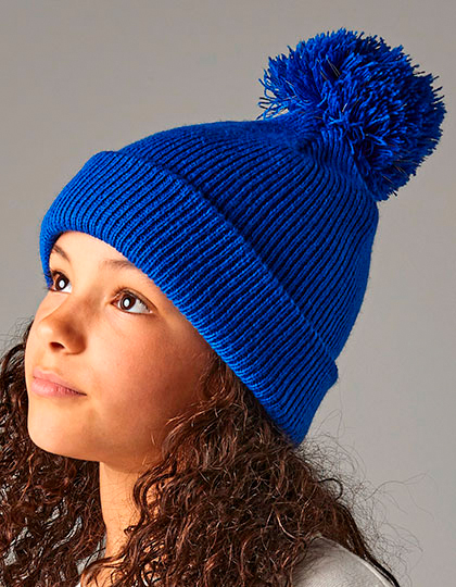 CB406B Junior Reflective Bobble Beanie