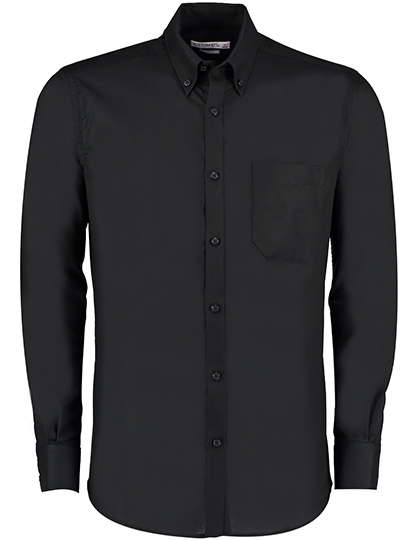 K184 Men`s Slim Fit Workwear Oxford Shirt Long Sleeve 36 (14) / Black