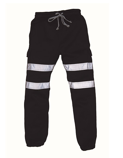 YK016T Hi-Vis Jogging Bottoms S / Black