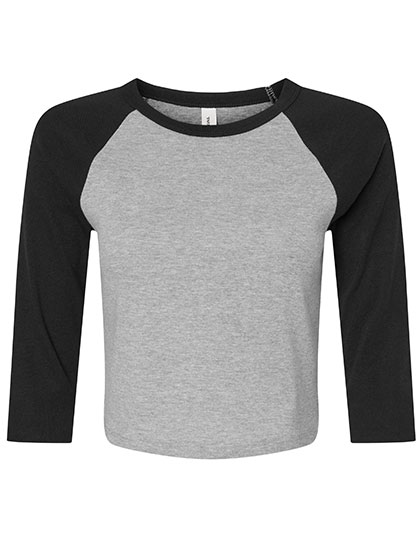 BL1200 Women´s Micro Rib 3/4 Raglan Baby Tee XS / Athletic Heather/Black