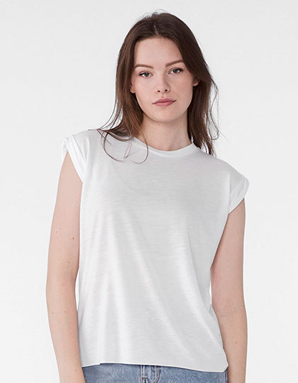BL8804 Women´s Flowy Muscle Tee With Rolled Cuff