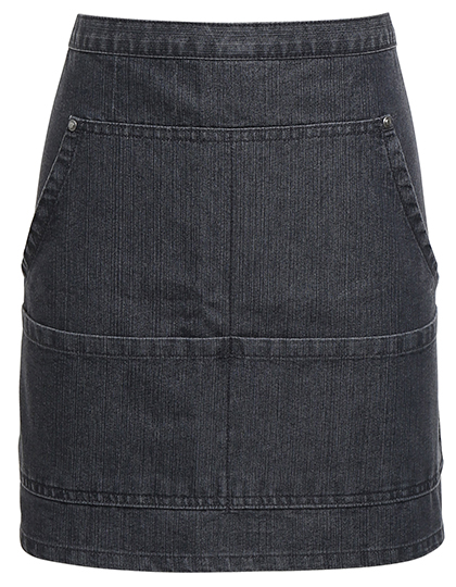 PW125 Jeans Stitch Denim Waist Apron 79 x 39,5 cm / Black Denim (ca. Pantone 433C)