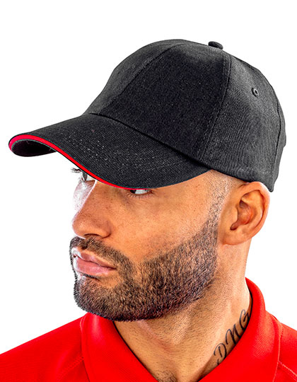 RH50 Brushed Cotton Decorators Cap With Sandwich Peak