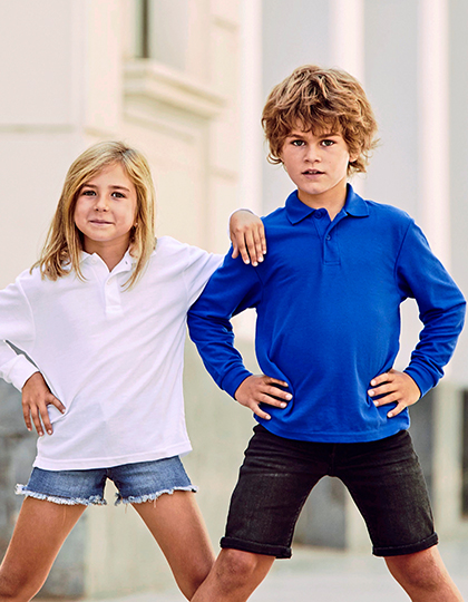 F504K Kids´ Long Sleeve 65/35 Polo