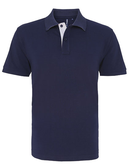 AQ012 Men´s Classic Fit Contrast Polo S / Navy/White