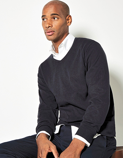 K352 Regular Fit Arundel V-Neck Sweater