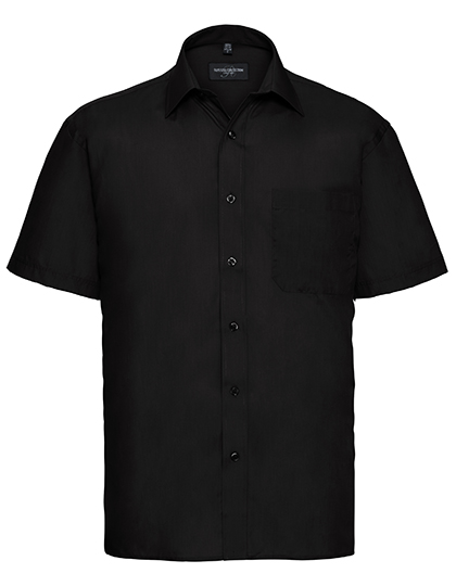 Z935 Men´s Short Sleeve Poly-Cotton Easy Care Poplin Shirt S (37/38) / Black