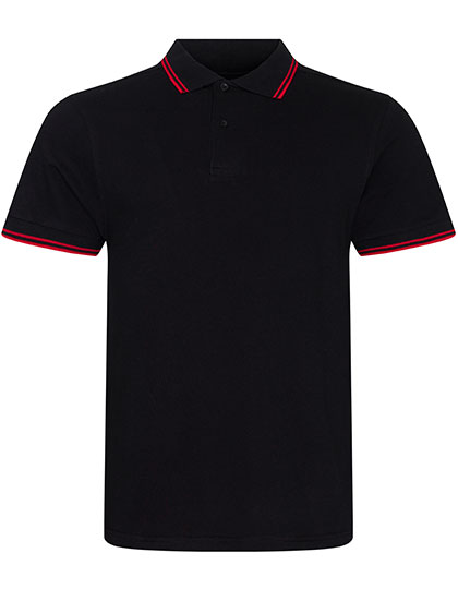 JP003 Stretch Tipped Polo S / Black/Red