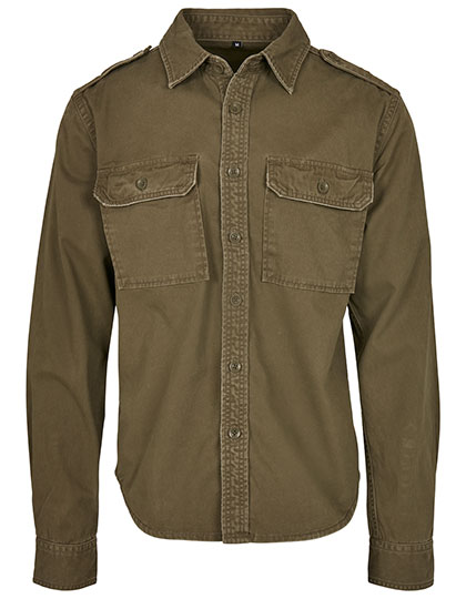 BYB9373 Vintage Shirt Long Sleeve S / Olive