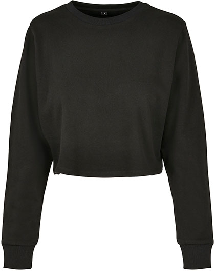 BY131 Ladies´ Terry Cropped Crew S / Black