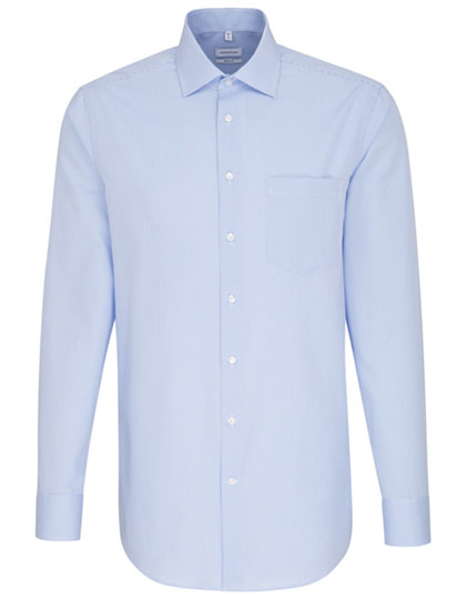 SN193600 Men´s Shirt Regular Fit Check/Stripes Long Sleeve 38 / Check Light Blue - White
