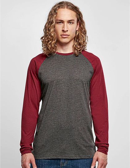 BYBB023 Men´s Contrast Raglan Longsleeve T-Shirt