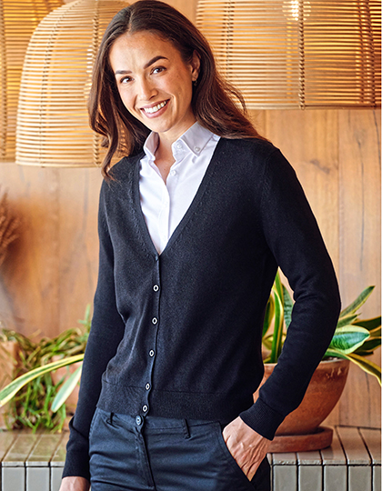 W726 Ladies´ Lightweight V-Neck Short Cardigan
