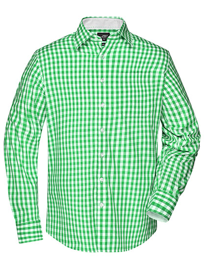 JN617 Men´s Checked Shirt S / Green/White
