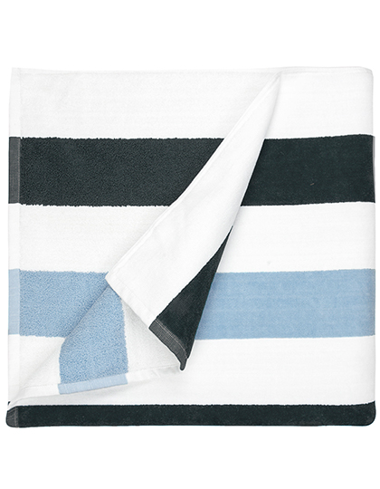 TH1090 Beach Towel Stripe 90 x 190 cm / Anthracite/Light Blue/White