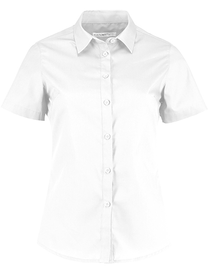 K241 Women´s Tailored Fit Poplin Shirt Short Sleeve 32 (6) / White