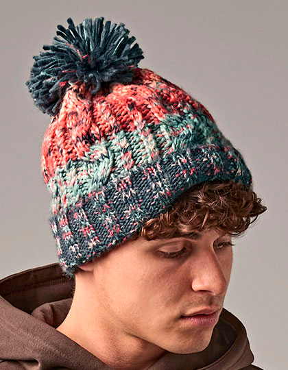 CB486 Corkscrew Pom Pom Beanie