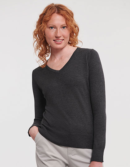 Z710F Ladies´ V-Neck Knitted Pullover
