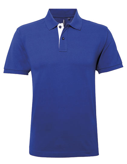 AQ012 Men´s Classic Fit Contrast Polo S / Royal/White