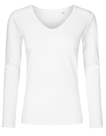 XO1560 Women´s V-Neck T-Shirt Long Sleeve XS / White