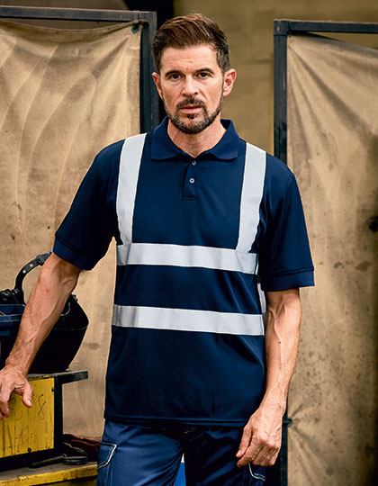 YK210 Two Band & Brace Hi-Vis Polo Shirt
