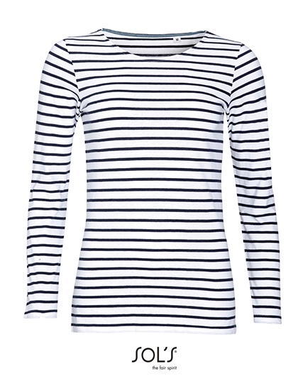 L01403 Women´s Long Sleeve Striped T-Shirt Marine XS / White/Navy