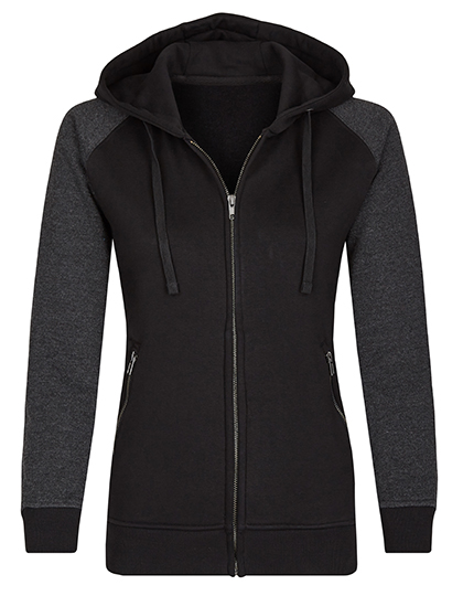 MY720 my mate - Ladies´ Zip Hoody XS / Black/Heather Black