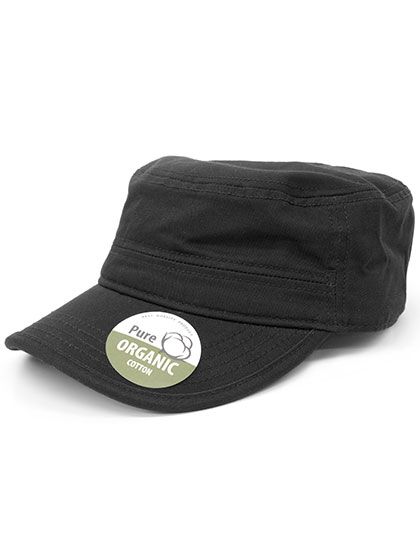 BW7019 Organic Cotton Army Cap Washed One Size / Black