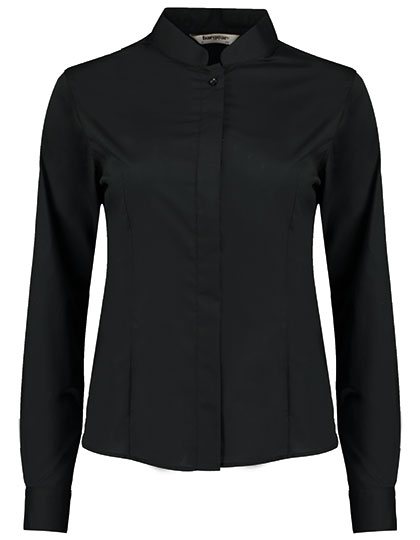 K740 Women´s Tailored Fit Shirt Mandarin Collar Long Sleeve 44 (XXL/18) / Black