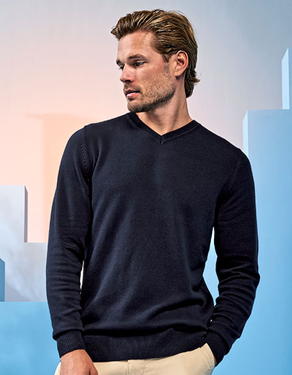 AQ042 Men´s Cotton Blend V Neck Sweater