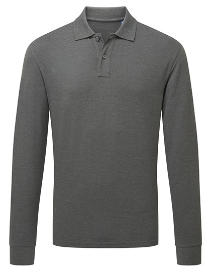 AQ030 Men´s Classic Fit Long Sleeved Polo S / Charcoal